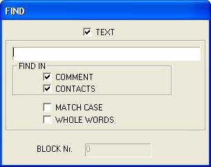 18.5.6 Softkey "Find". This softkey is used to find a text or a block by its number.