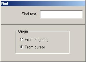 19.3.3 Find text. This softkey is used to find text or a value in the table. After pressing this softkey, the CNC shows a dialog box requesting the text or value to be found.