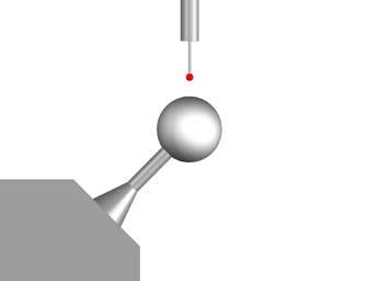 Calibrating the kinematics requires a probe that has been previously calibrated and a calibrated ball. The calibrated ball may be positioned vertically or at 45º (recommended option).