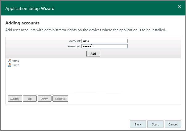 c. Change the account password in the Password text box. d. Click the Save changes button (see the figure below). Figure 9. Application Setup Wizard.