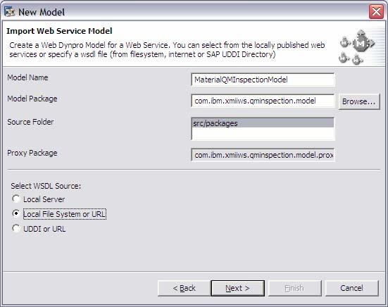 In the next step enter the WSDL URL for the SAP