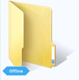 Folder icons: All files in the folder are replicated on the target.
