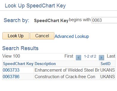 C. If the travel is on behalf of a project, select the search glass for the SpeedChart Key field.
