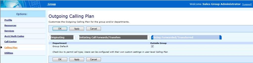 Note: Department settings override group settings. Note: This page lists all departments in your group.