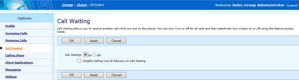 9.2 CALL WAITING Call Waiting allows you to receive another call while you are on the phone.