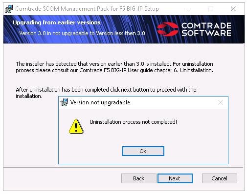 installer will show you the error displayed on the screenshot below.