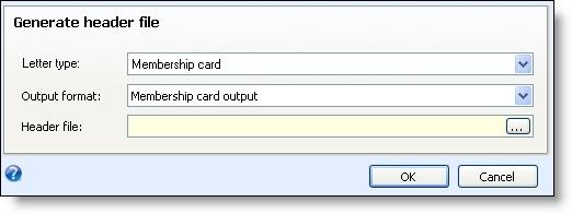PRINT MEM BERSHIP CA RDS 89 Generate a membership card format header file 1. From the Marketing and Communications, under Configuration, click Letter template library.