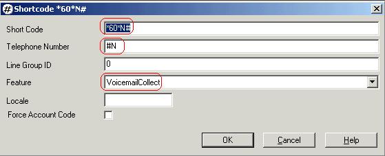 is connected, e.g., 192.45.70.40. This is typically the IP Office Manager PC. Click OK. Setup send to voicemail short code 6.
