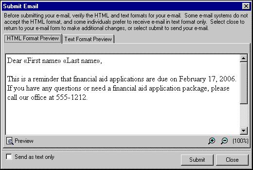 N ETM AIL 39 3. Open an existing email by clicking the name of the email or create a new email by clicking New Email. 4. After you complete your email message, select File, Submit from the menu bar.