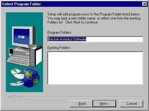 5.3. Program Folder The next step requests to select a Program Folder, which is accessible via the "START" menue.