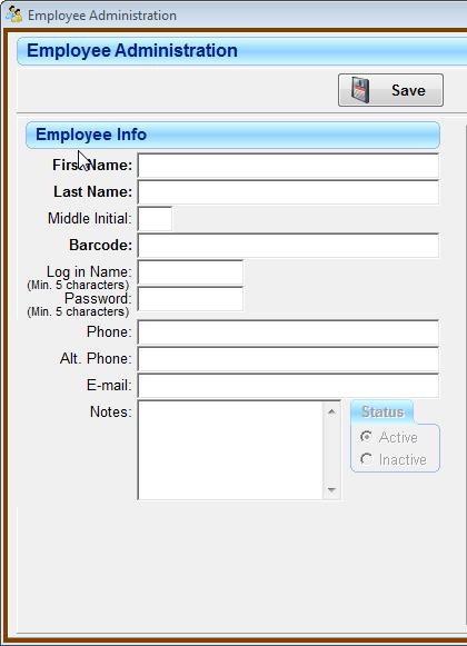 Hold down the Control (Ctrl) key and select the employees you wish to print by left clicking on each one with the mouse. EMPLOYEE INFORMATION Enter the appropriate employee information.