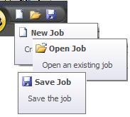 From here, you can quickly create a new job, open, run or save an existing job, or import previous backup jobs.
