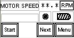 Displays the current motor speed when running, and the calculated speed when stopped.