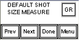 Default Shot Size / Throughput Measure. Injection Press.