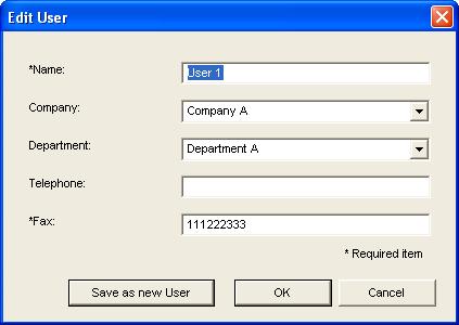 6. Using the Fax Function 1. Open the LAN-Fax Address Book, select the destination you want to modify from the [User List:], and then click [Edit]. 2.