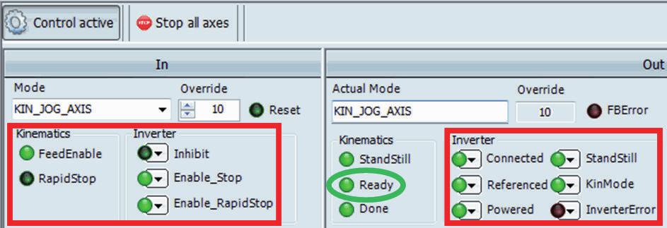 Diagnostics Kinematic monitor 7 7.1.3 Setting for kinematic mode 1.