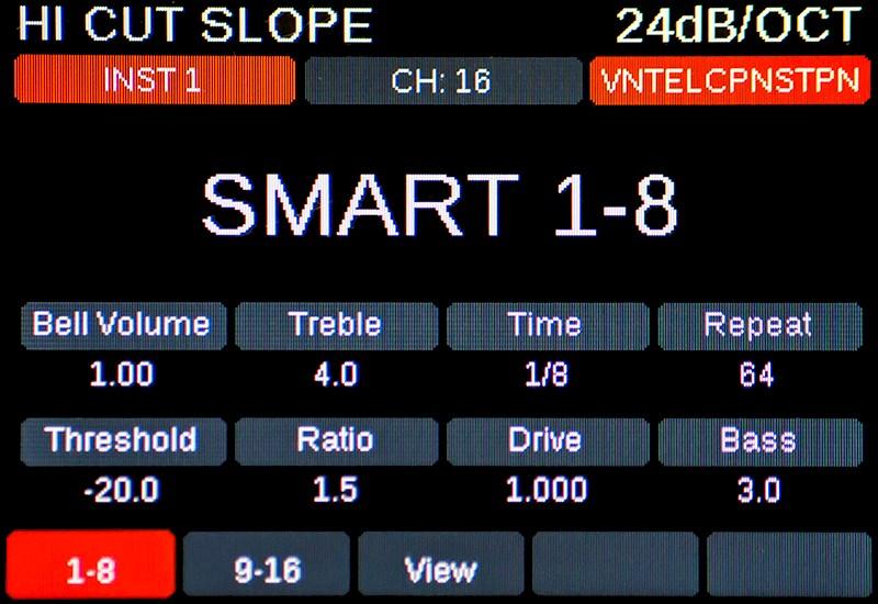 Logic Channel Strip Control Smart Controls Panorama can control the (up to) 16 Smart Controls that were implemented in Logic X. From the Mixer Mode Home Page, press the display button labeled [Smart].