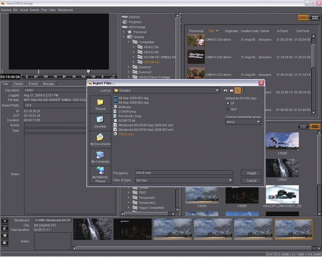 Generic file support: still pictures, audio and NLE project files Editing projects don t live by video clips alone.