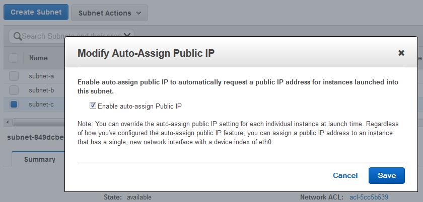 Auto-assign Public IP: All instances