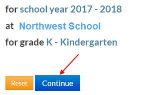 NOTE: Please be very careful with your selections so you are not registering for the wrong year, school or grade level.