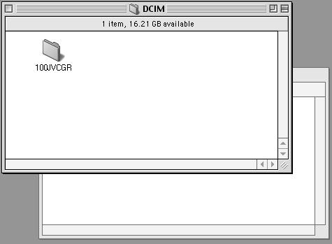 Copying Files to the PC (Macintosh) Still image files that are stored in a memory card can be copied to the PC and played back on the PC. 1 Double-click the memory card icon on the desktop.