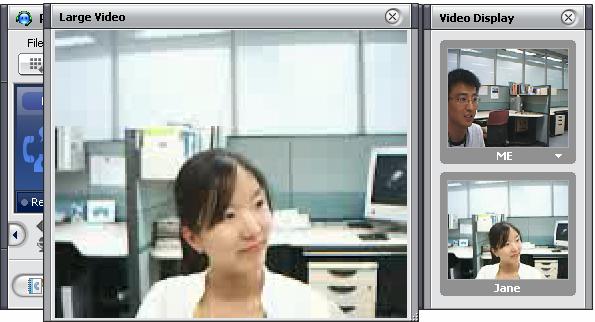 To enlarge the received video window Double or right click on the receive window. Select Video Large Display 6.