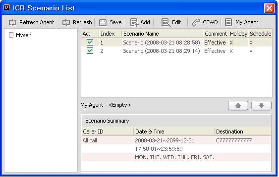 Chapter 10 ICR (Individual Call Routing) Window (P) With ipecs UCS Client, you can establish scenarios to route incoming calls.