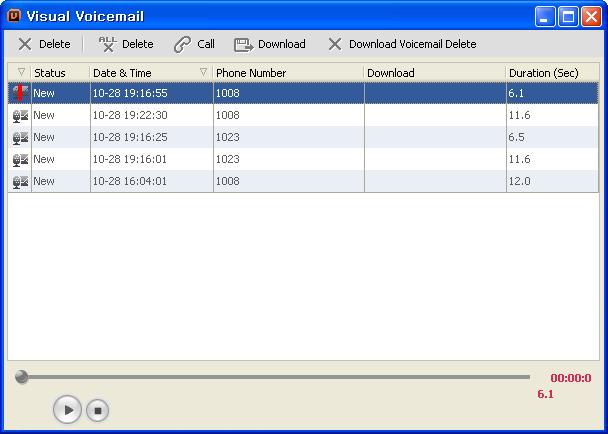 Chapter 15 Visual Voicemail (P-UCP, S) Visual Voicemail provides the user with a graphical representation of their voice mailbox messages, permitting simple management and interaction with (play,