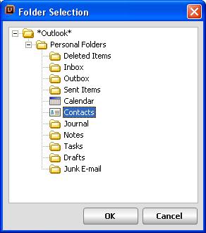 group. To import contacts from Outlook: 1. Select Import Contacts from the Tools menu. 2.