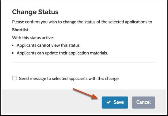 C. Archive applicants that are not moving forward Filter the list to display applicants with an application status