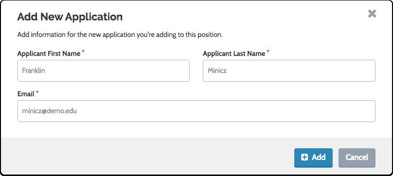 Fill out the "Add New Application" form and click "Add" The