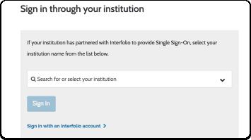 To sign in through your institution: Click the "Partner Institution" button