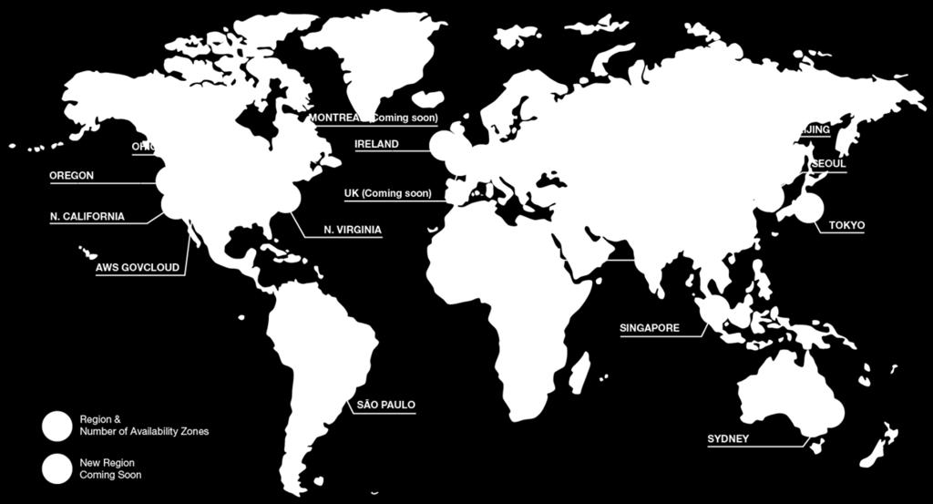 AWS Global Footprint 1 of 12 AWS world-wide AWS regions Redundant path to transit centers