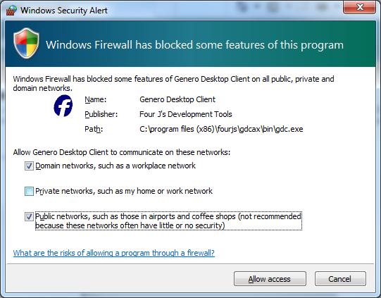 11. You might be prompted by the Windows Security Alert click on Allow