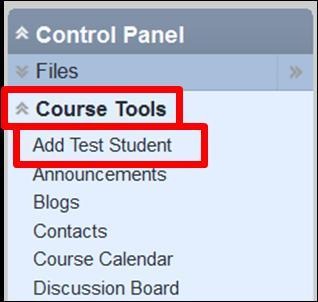 Manage Users 4.1. Test Student: You can enroll the test student in any course you teach to preview the course site as a student.