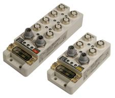 4-point and 8-point Input and Output blocks are available in both NPN and PNP versions. Pre-terminated cables prevent wiring errors and reduce installation time by over 50%.