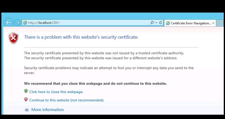 NOTE: To avoid seeing this certificate error message in the future, follow the steps described in this HP Support webpage: HP Systems Insight Manager (HP SIM) and System Management Homepage (SMH) -