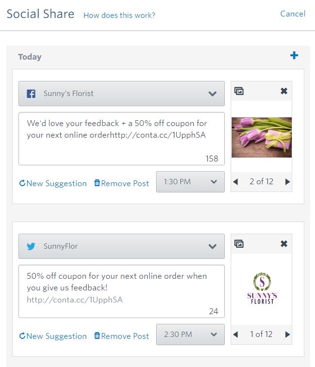 Create Posts Now to Share Later A really cool feature of Social Share is that you can add multiple posts to a single day, and you can post to different social