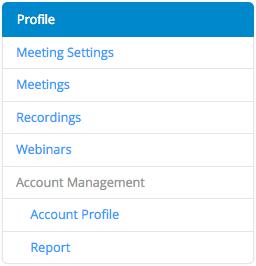 Configure My Profile Personal Meeting ID (PMI): Assigned to you automatically as a permanent virtual room.