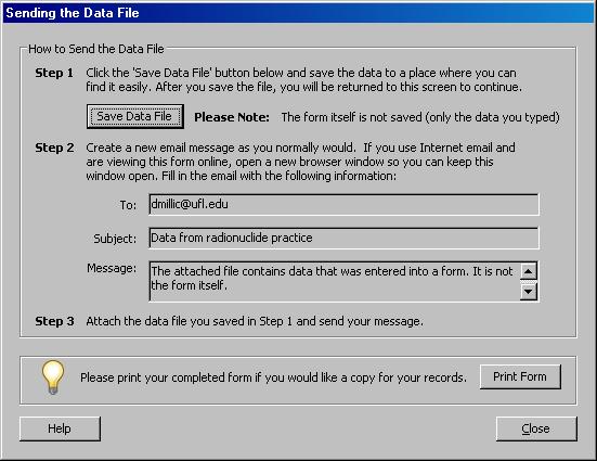 If however, they do not have an email client and/or they are using Web (Internet) Mail they will have to choose the second option. Then the next dialog box will open.