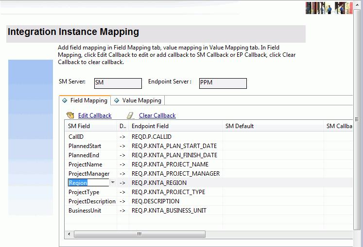Appendix A: Customizing SM Project Proposal Catalog Item Fields Note: The CallID field is mandatory. PPM Center uses the mapping field REQD.P.CALLID to synchronize the status back to Service Manager.