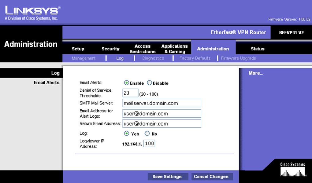 UPnP UPnP allows Windows XP to automatically configure the Router for various Internet applications, such as gaming and videoconferencing. Select the radio button beside Enable or Disable.