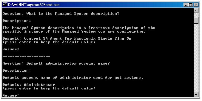 4. Enter the default administrator account name