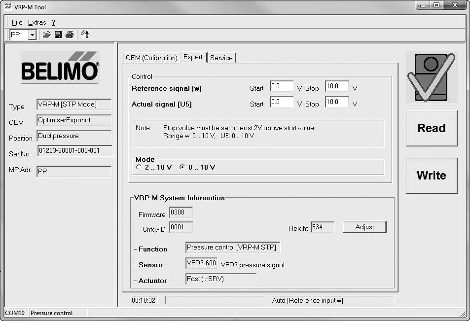 Adaptive pressure controller PC-Tool module Operating data settings (continued) module 'Expert' tab 2 1 4 3 1 Mode setting: Standard 0... 10 / 2.