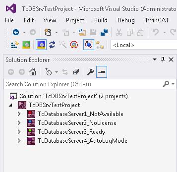 Configuration The TwinCAT Database projects map a file-based project system. The individual configuration documents are managed in the Solution Explorer.