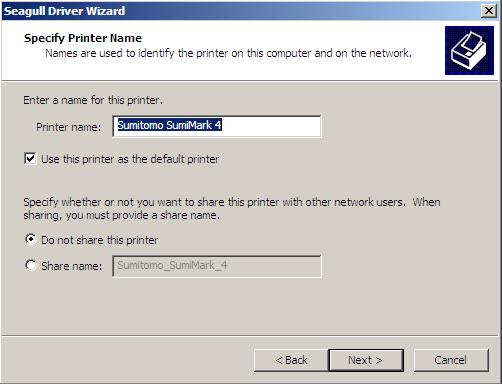 The Completing the Add Printer Wizard window is displayed, click on the Finish button to complete the printer installation.