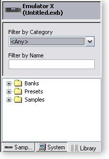 3 - Getting Started The Librarian 5. Select a Category of presets from the list. Presets have a three-letter prefix denoting the type of sound. (bs = bass, kb = keyboard, etc.