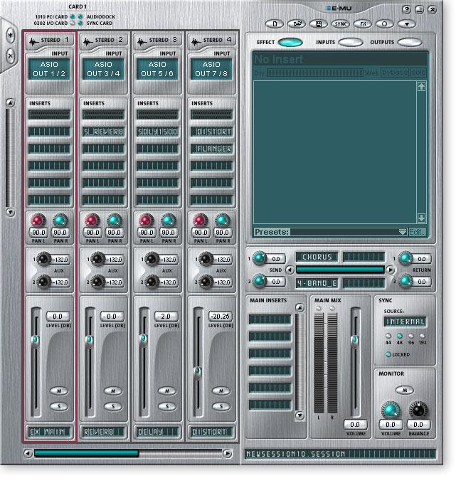 4 - Multisetup / Global Controls Global Controls Main Output Aux 1 Aux 2 Aux 3 EX Studio Session Master Tune Master Tune adjusts the overall tuning of all presets so you an tune Emulator X to other