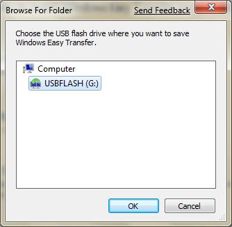 3. You will then be prompted to choose how to install the Windows Easy Transfer program on your old computer. Choose either External hard disk or shared network folder or USB flash drive.