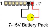 Figure 5.2. Arty S7 Battery Pack Connection. Voltage regulator circuits from Analog Devices and Texas Instruments create the required 3.3V, 1.8V, 1.35V, 1.25V, and 1.